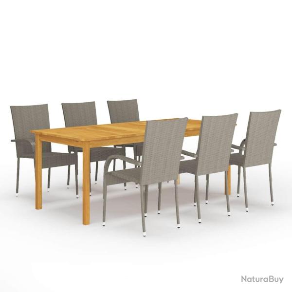 Ensemble � manger de jardin 7 pcs Gris