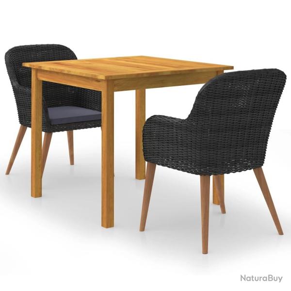 Ensemble � manger de jardin 3 pcs Noir