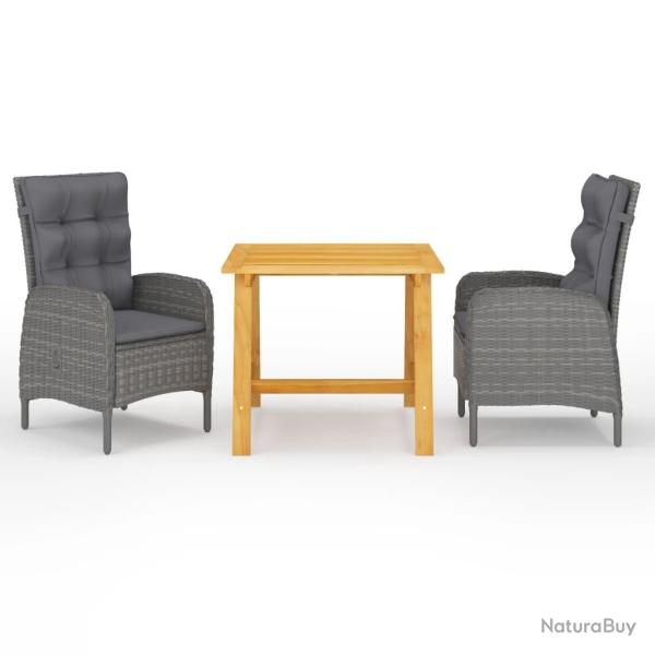 Ensemble � manger de jardin 3 pcs Gris