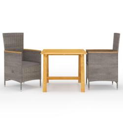 Ensemble &agrave; manger de jardin 3 pcs Gris