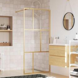 Paroi de douche avec verre ESG transparent dor&eacute; 80x195 cm