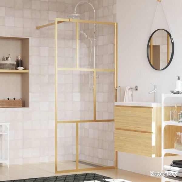 Paroi de douche avec verre ESG transparent dor� 80x195 cm