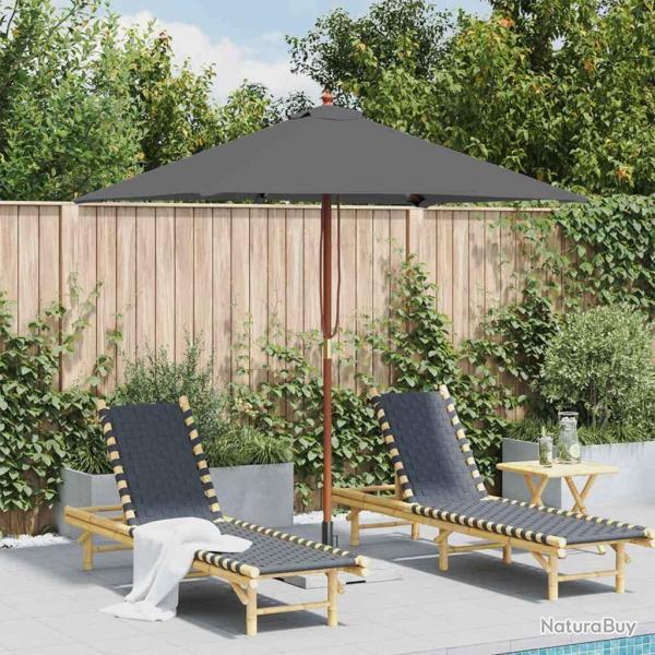 Parasol d'ext�rieur avec m�t en bois 150x200 cm anthracite