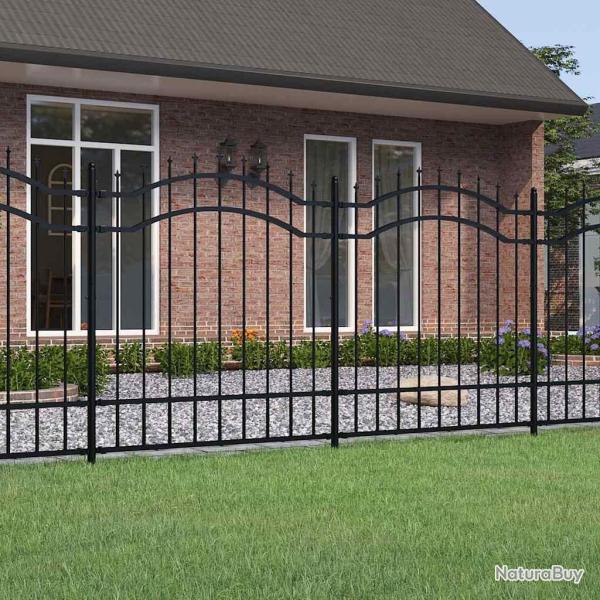 Cl�ture de jardin Woerden avec pointe en forme de lance, noire, 240 x 125 cm, acier