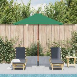 Parasol d'ext&eacute;rieur avec m&acirc;t en bois 150x200 cm vert