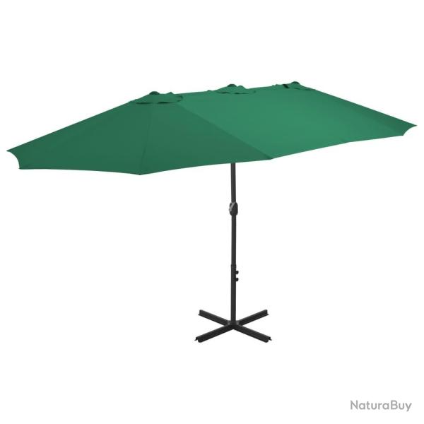 Parasol d'ext�rieur et m�t en aluminium 460x270 cm vert