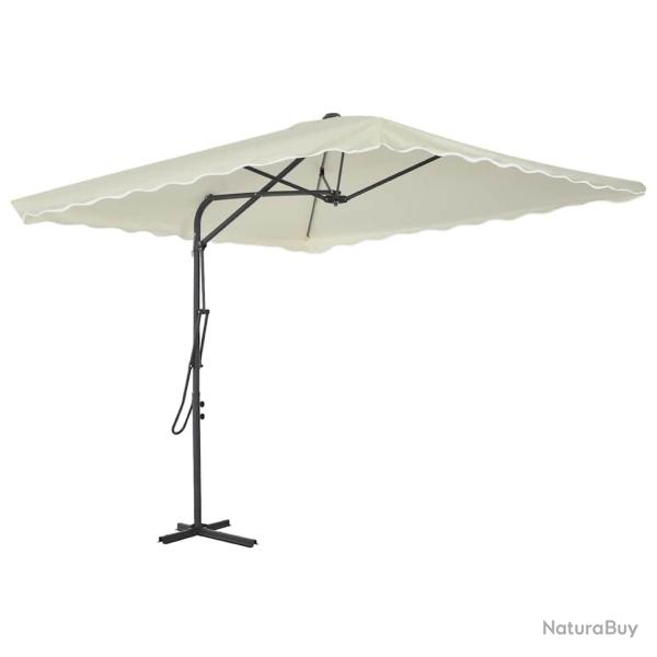 Parasol d'ext�rieur avec poteau en acier 250 x 250 cm Sable