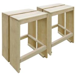 Tabourets de bar d'ext&eacute;rieur lot de 2 Pin impr&eacute;gn&eacute;