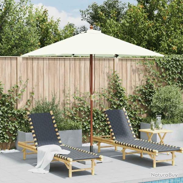 Parasol d'ext�rieur avec m�t en bois 150x200 cm Sable