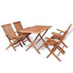 Ensemble &agrave; manger de jardin 5 pcs Bois de teck massif