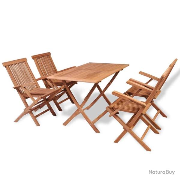 Ensemble � manger de jardin 5 pcs Bois de teck massif
