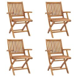 Chaises pliables de jardin lot de 4 Bois de teck solide