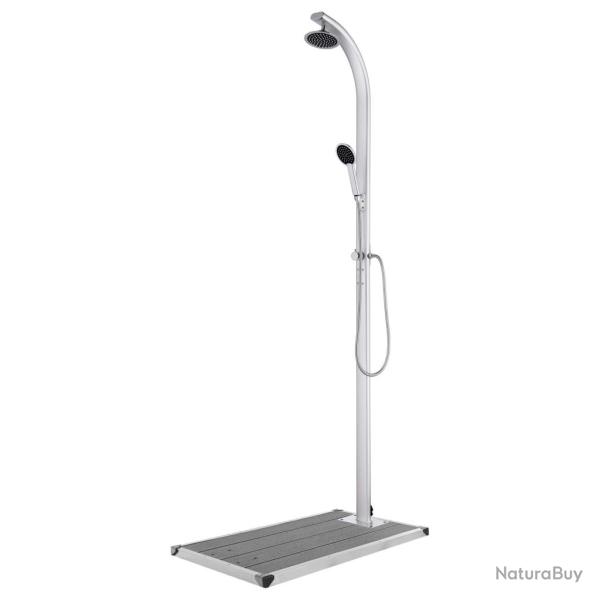Douche de jardin avec base gris 220 cm Aluminium