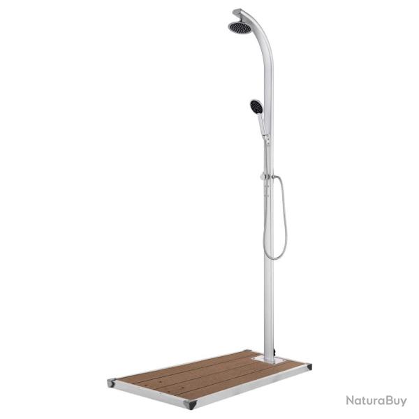 Douche de jardin avec base marron 220 cm Aluminium
