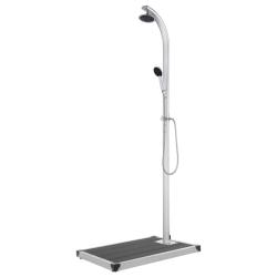 Douche de jardin avec base gris 220 cm Aluminium