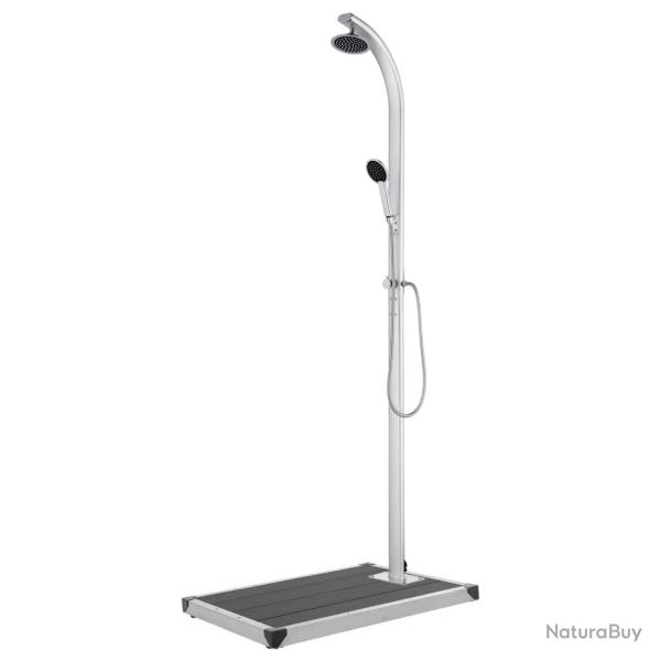 Douche de jardin avec base gris 220 cm Aluminium