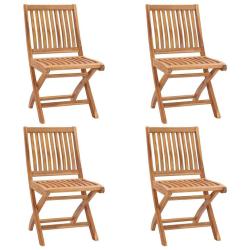 Chaises pliables de jardin lot de 4 Bois de teck solide