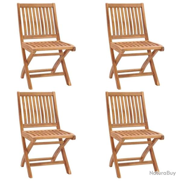 Chaises pliables de jardin lot de 4 Bois de teck solide