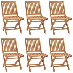 Chaises pliables de jardin lot de 6 Bois de teck solide