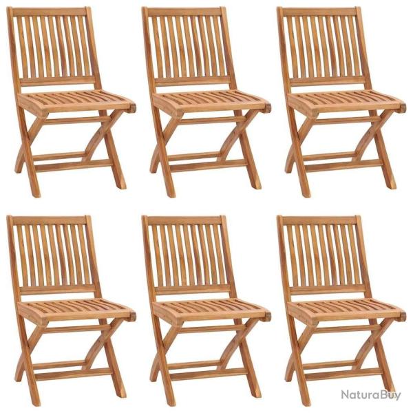 Chaises pliables de jardin lot de 6 Bois de teck solide