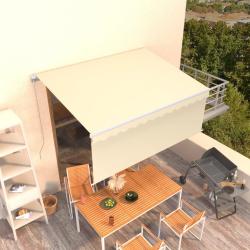 Auvent r&eacute;tractable manuel avec store 3,5x2,5 m Cr&egrave;me