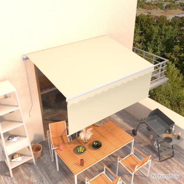 Auvent r�tractable manuel avec store 3,5x2,5 m Cr�me
