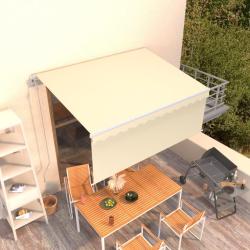 Auvent r&eacute;tractable automatique avec store 3,5x2,5 m Cr&egrave;me
