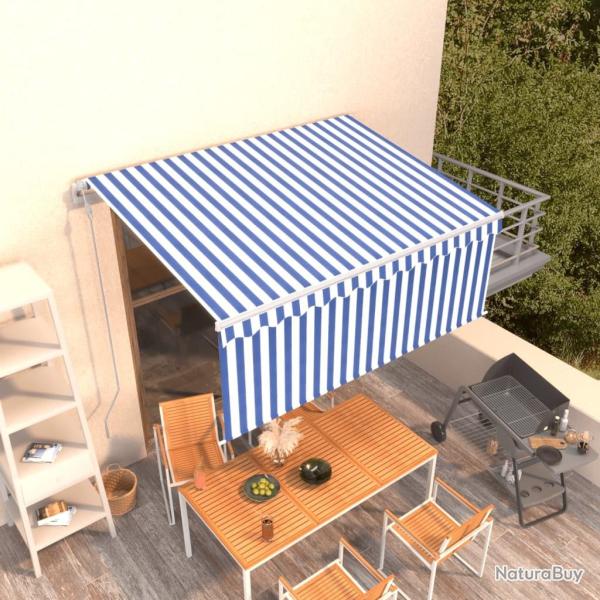 Auvent r�tractable automatique avec store 3x2,5 m Bleu et blanc
