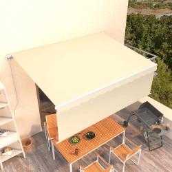 Auvent manuel r&eacute;tractable avec store 4x3 m Cr&egrave;me