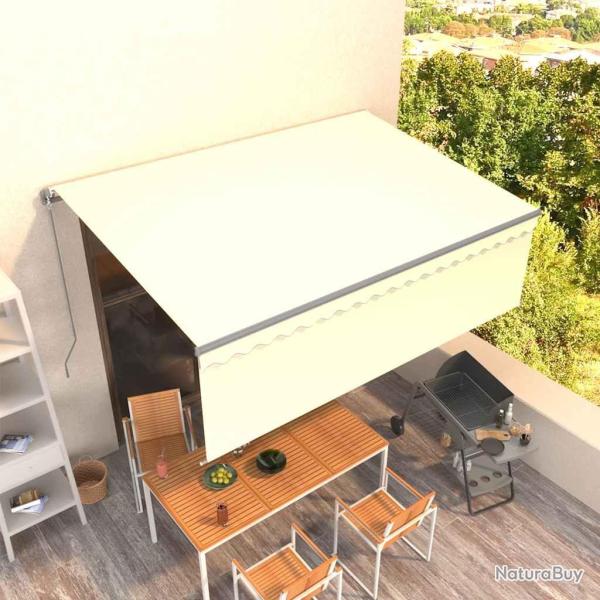 Auvent manuel r�tractable avec store 4x3 m Cr�me