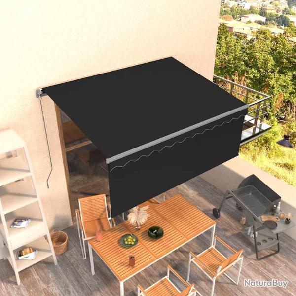 Auvent r�tractable manuel avec store 3,5x2,5 m Anthracite