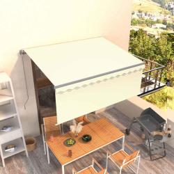Auvent r&eacute;tractable manuel avec store 3,5x2,5 m Cr&egrave;me