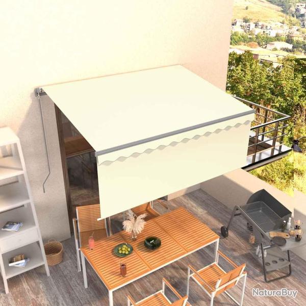 Auvent r�tractable manuel avec store 3,5x2,5 m Cr�me