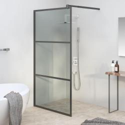 Paroi de douche 100x195 cm Verre ESG fonc&eacute; Noir