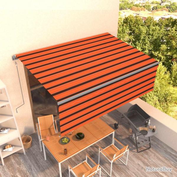 Auvent automatique r�tractable avec store 4x3m Orange et marron