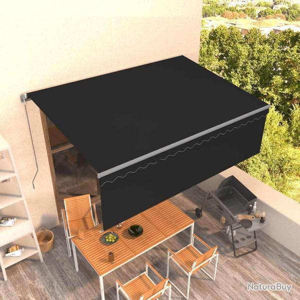Auvent manuel r�tractable avec store 4,5x3 m Anthracite
