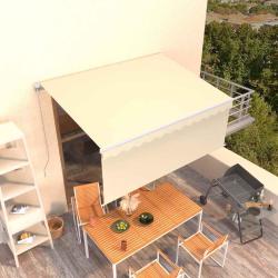 Auvent manuel r&eacute;tractable avec store 3x2,5 m Cr&egrave;me