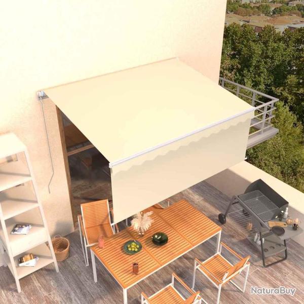 Auvent manuel r�tractable avec store 3x2,5 m Cr�me