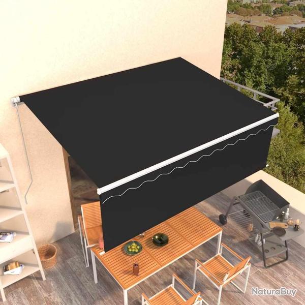Auvent manuel r�tractable avec store 4,5x3 m Anthracite