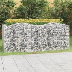 Lit sur&eacute;lev&eacute; &agrave; gabions arqu&eacute; 200x100x100 cm Fer galvanis&eacute;