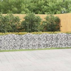 Lit sur&eacute;lev&eacute; &agrave; gabions arqu&eacute; 600x100x100 cm Fer galvanis&eacute;