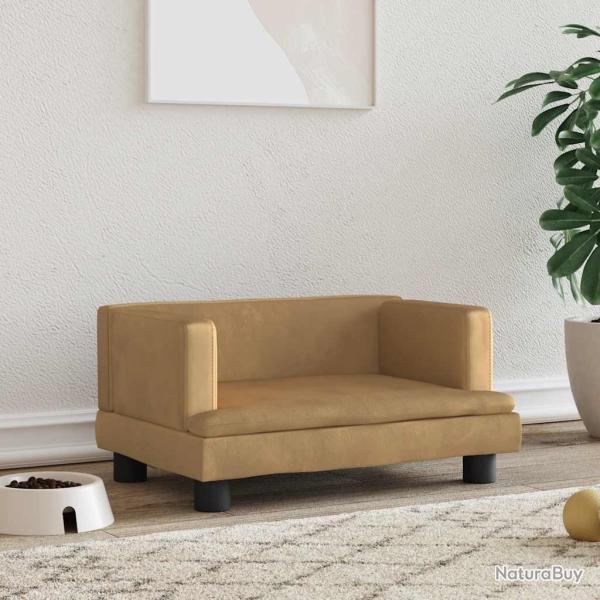 Lit pour chien marron 60x40x30 cm velours