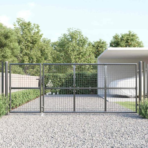 Portail de jardin grillag� Anthracite 350 x 125 cm Acier galvanis�