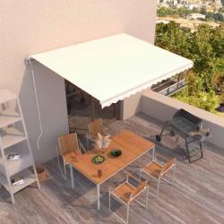 Auvent r&eacute;tractable automatique 450x300 cm Cr&egrave;me