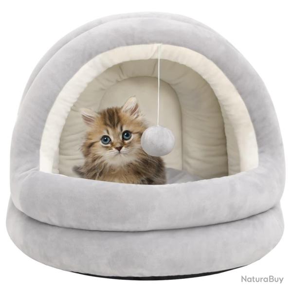Lit pour chat 50x50x45 cm Gris et cr�me