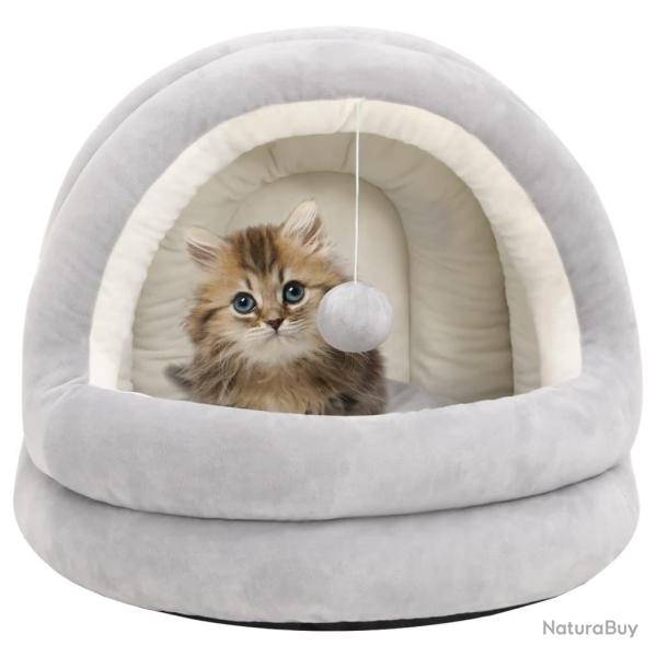 Lit pour chat 40x40x35 cm Gris et cr�me