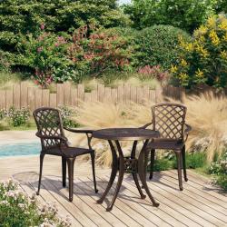 Ensemble de bistro 3 pcs Aluminium coul&eacute; Bronze