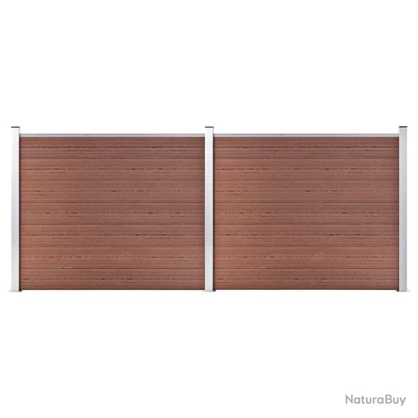 Ensemble de panneau de cl�ture WPC 353x146 cm Marron