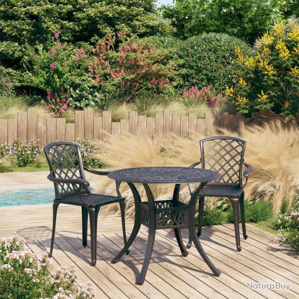 Ensemble de bistro 3 pcs Aluminium coul� Noir