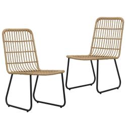 Chaises de jardin lot de 2 R&eacute;sine tress&eacute;e Ch&ecirc;ne
